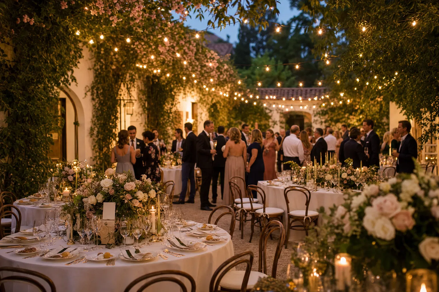 Intimate garden wedding celebration